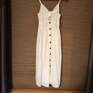 White dress with buttons